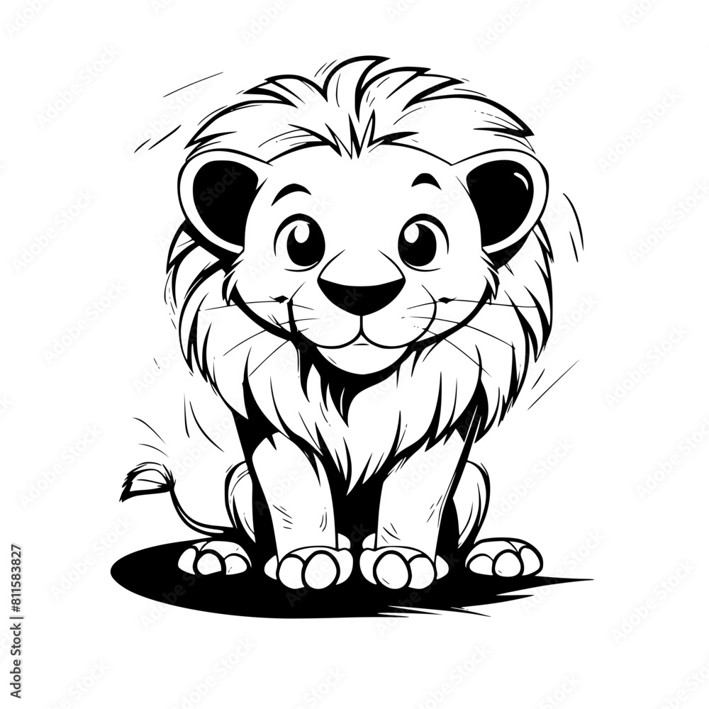 Obraz premium Baby Lion SVG, Lion Svg, Lion Clipart, Doodle Animal Svg, Doodle Lion Svg, Cute Lion Svg, Lion Png, Lion Vector, Jungle Animal Svg, Cute Baby Lion Svg, Lion Outline Svg, Kids Coloring Svg, Nursery Svg