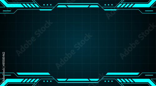 Blue control panel abstract modern technology futuristic interface hud vector design