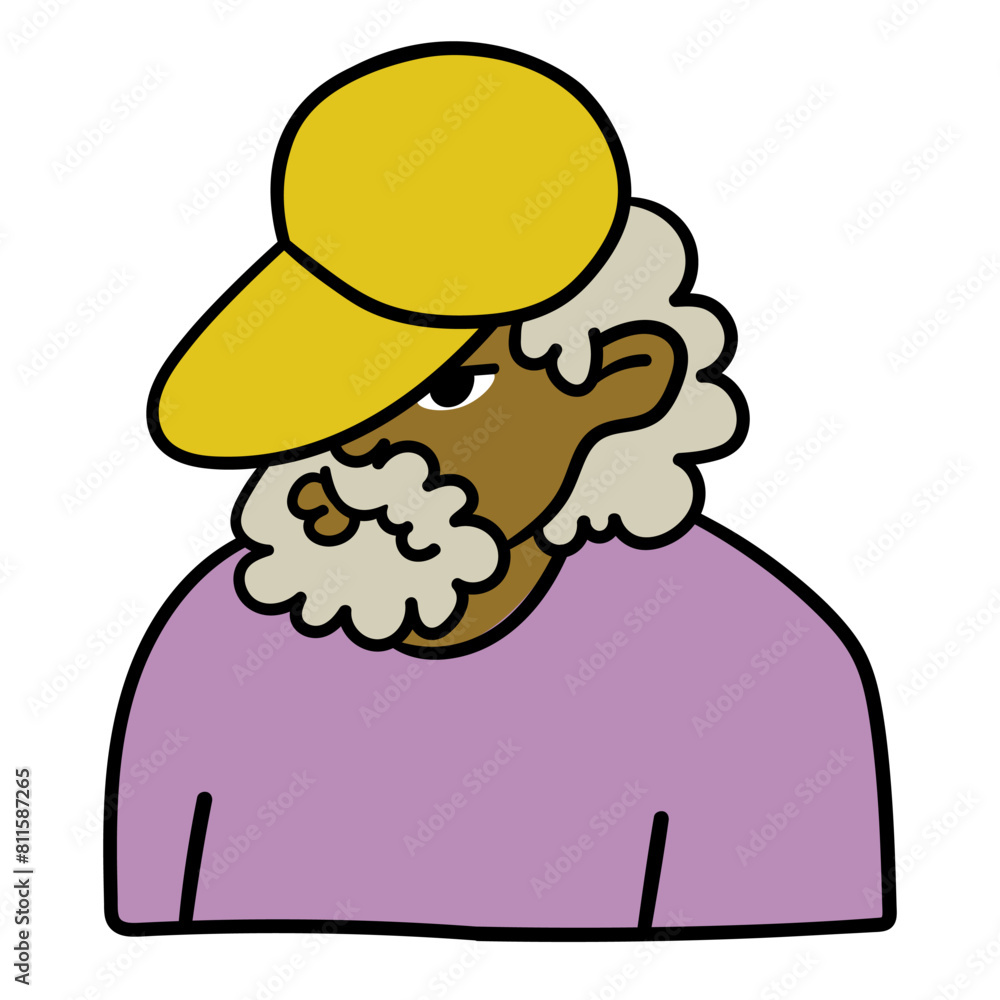 old men character portrait in doodle style in vector. line art for avatar design sticker coloring postcard poster print old men character portrait in doodle style in vector. line art for avatar design sticker coloring postcard poster print
