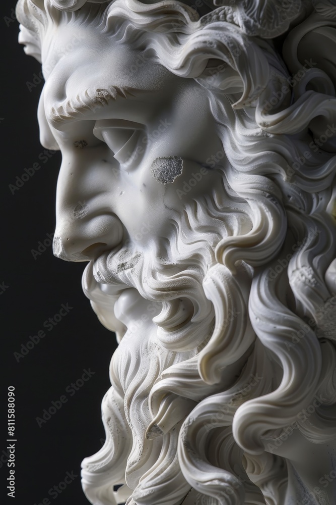 Intricate marble sculpture with flowing, textured form Intricate marble sculpture with flowing, textured form
