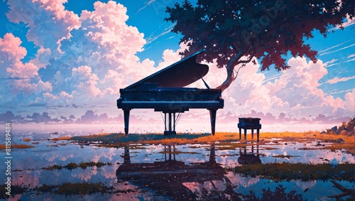 piano and tree photo