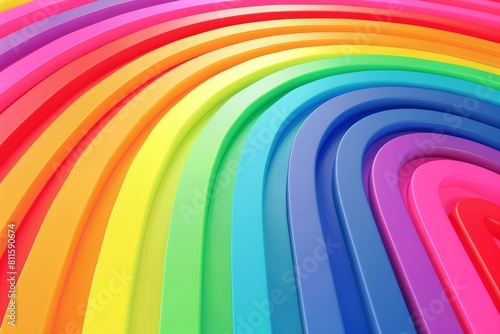 Vibrant rainbow background with colorful curved stripes