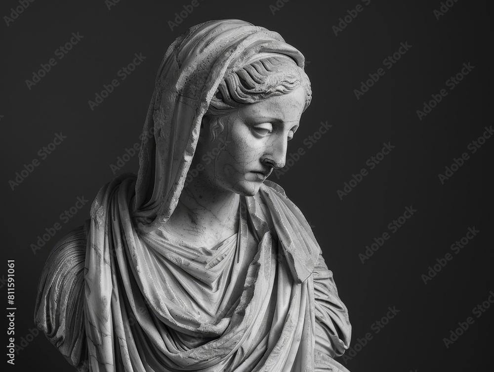Dramatic Statue Portrait in Monochrome Dramatic Statue Portrait in Monochrome