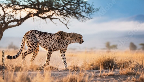 Savanna Hunt: Digital Depiction of a Cheetah on the Prowl