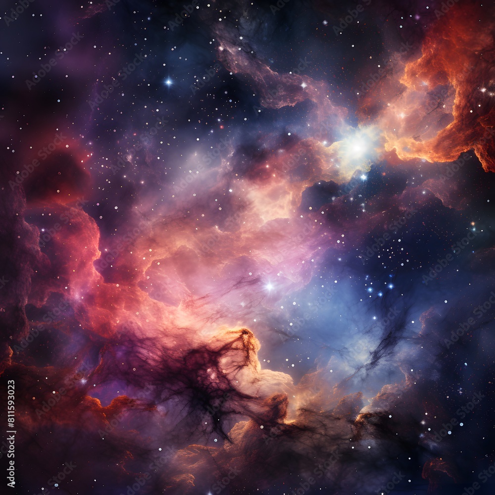 Amazing nebula in space with vibrant colors. Generative AI. Amazing nebula in space with vibrant colors. Generative AI.