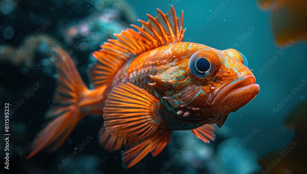 Experiment with different color grading techniques to enhance the vibrancy and richness of the deep-sea fish's natural hues.