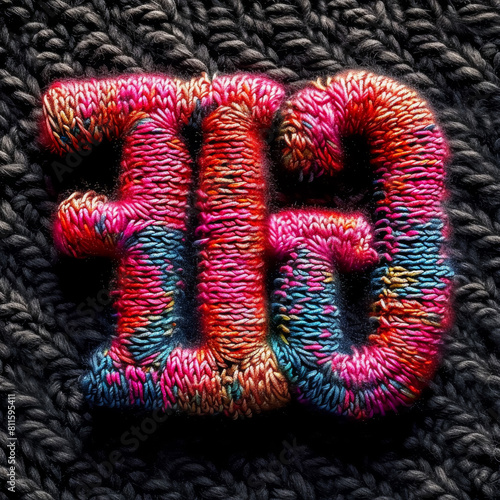 logo of three letters "GIF" in Knitted STYLE