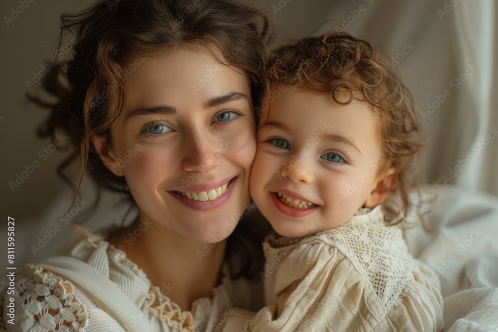 Happy Mother and her child created with Generative AI Happy Mother and her child created with Generative AI