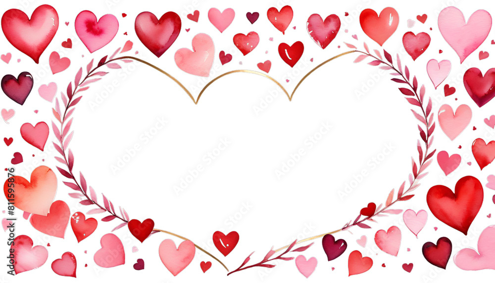 banner day made background hand clipart transparent valentine holiday style watercolor painted arts illustration nubes pink love border frame pattern heart february 14 cute abstract print red art
