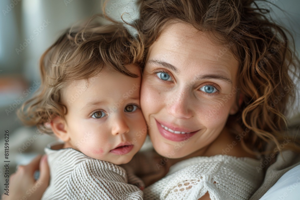 Happy Mother and her child created with Generative AI Happy Mother and her child created with Generative AI