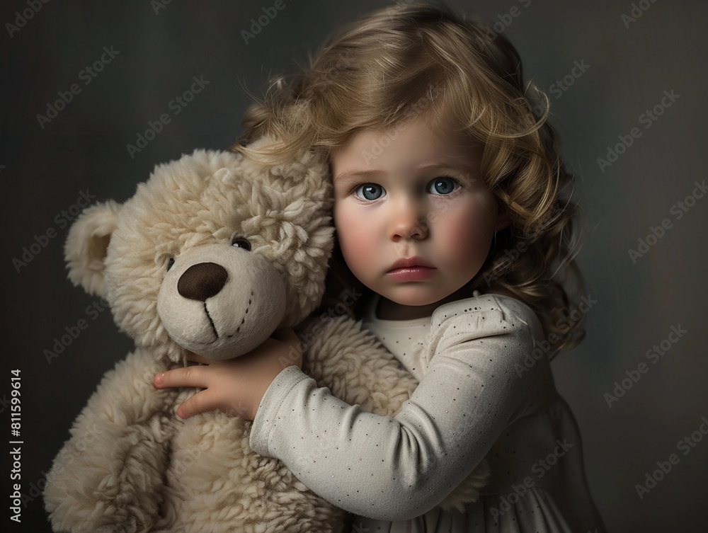 Portrait of a Girl with Teddy Bear