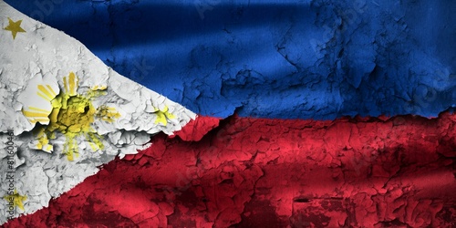 3D-Illustration of a Philippines flag - realistic waving fabric