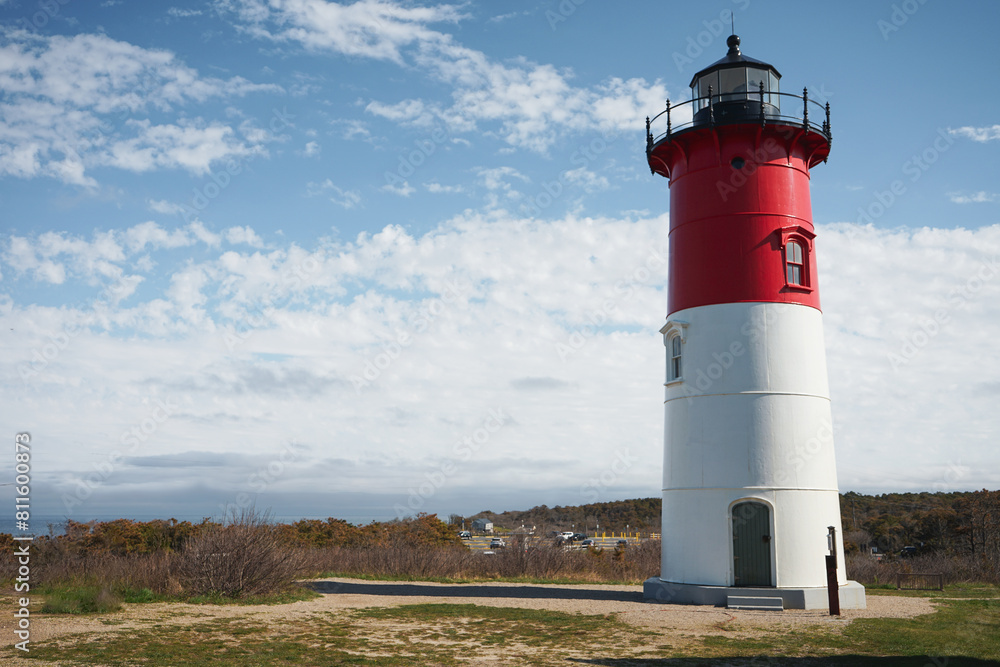 Nauset Lighthouse looking over Nauset Beach and the Atlantic Ocean