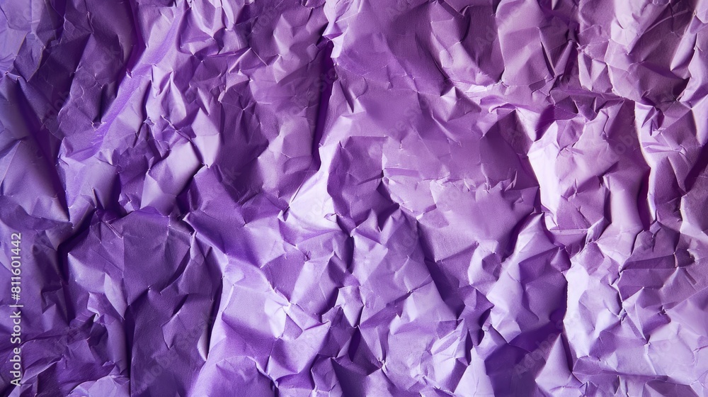 Purple crumpled paper texture background from above Purple crumpled paper texture background from above
