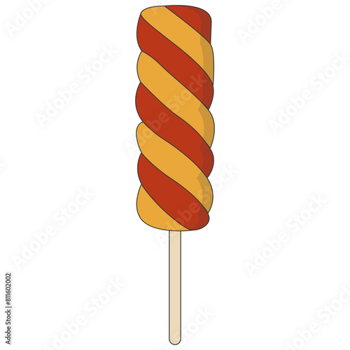 Delicious Sweet Candy Illustration. Dessert with Minimalist Cartoon Design.