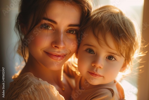 Happy Mother and her child created with Generative AI