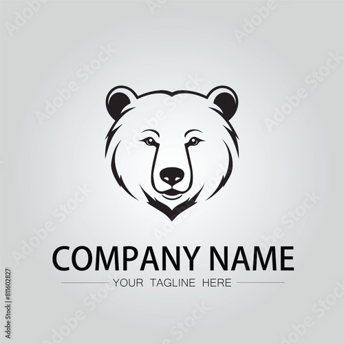 Bear head symbol company logo vector image on the white background