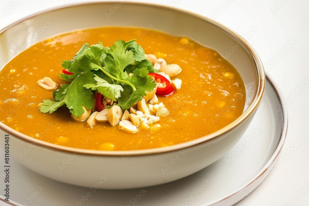 Exquisite Peanut Sauce Adorned with Red Chili Peppers Exquisite Peanut Sauce Adorned with Red Chili Peppers