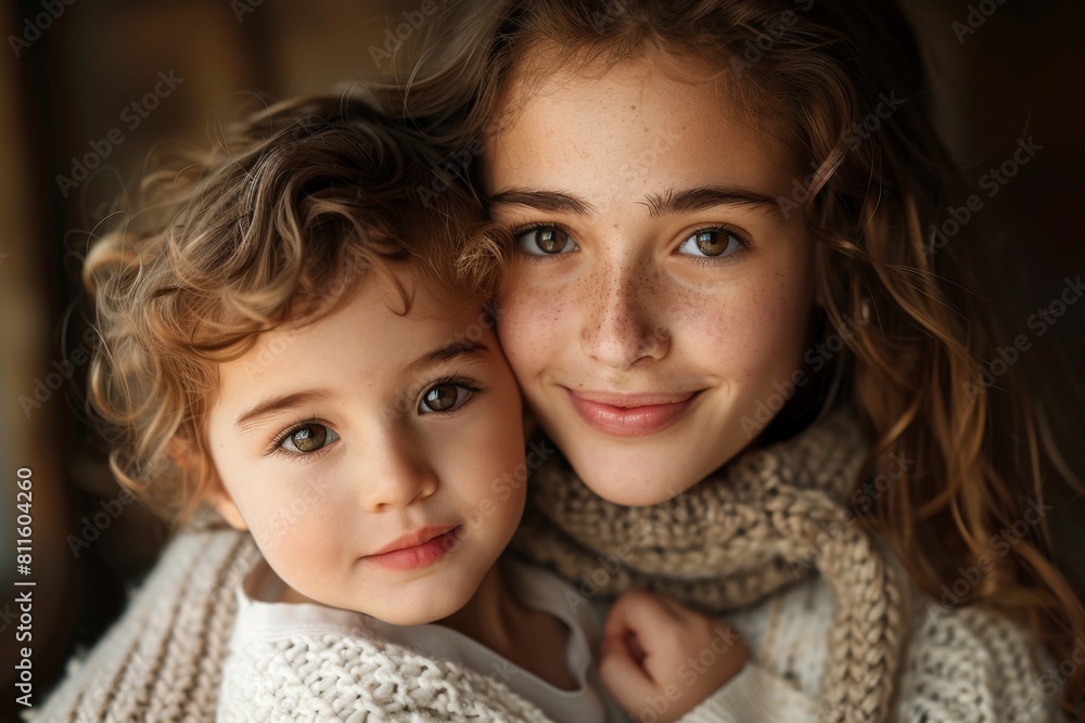 Happy Mother and her child created with Generative AI Happy Mother and her child created with Generative AI