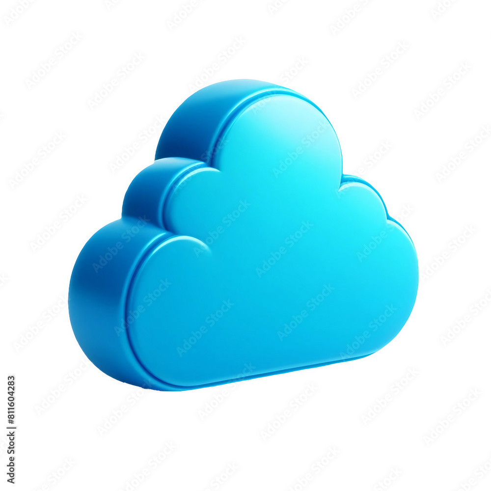Bright Blue Cloud Icon Isolated on White Background
Bright Blue Cloud Icon Isolated on White Background