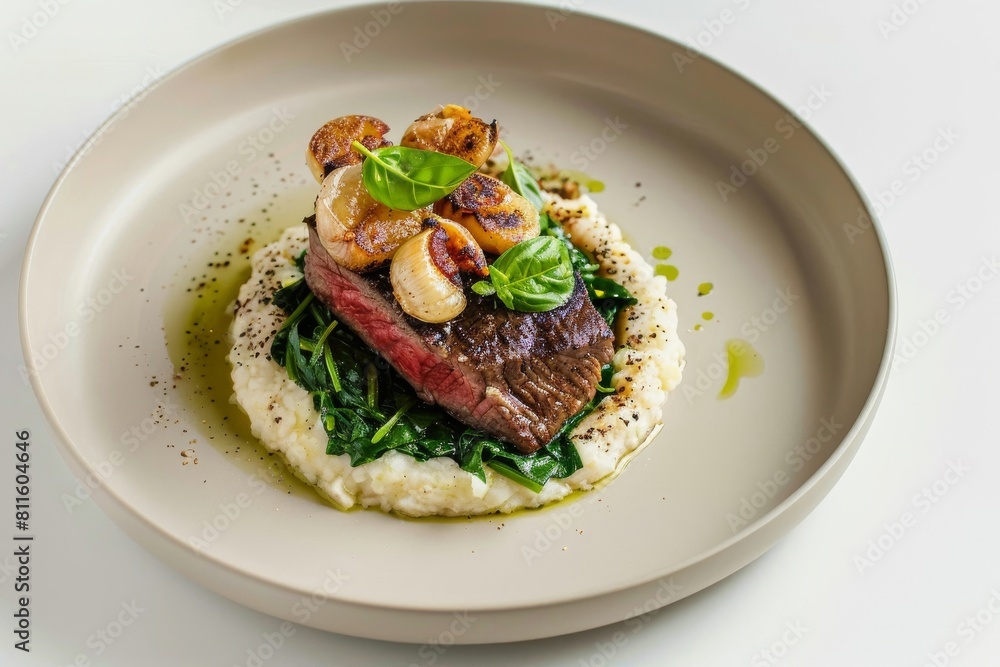 Mouthwatering Beef Tenderloin with Celeriac-Potato Cake and Basil Drizzle Mouthwatering Beef Tenderloin with Celeriac-Potato Cake and Basil Drizzle