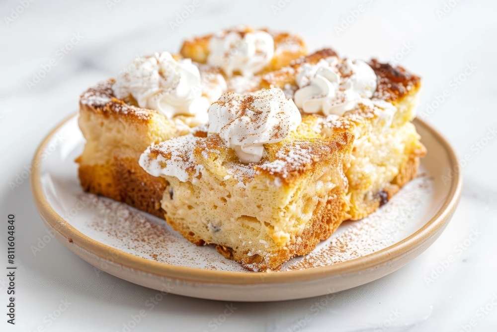 Cinnamon Raisin Bread Pudding with Brandy and Whipped Cream Cinnamon Raisin Bread Pudding with Brandy and Whipped Cream