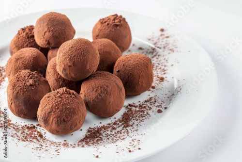 Decadent White Chocolate Avocado Truffles with Cocoa Sprinkle © Mayatnikstudio