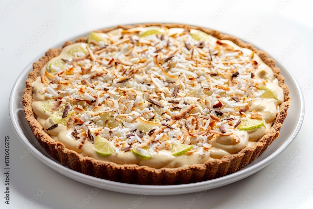 Luscious Coconut-Lime Pie with Graham Cracker Crust and Lime Zest Luscious Coconut-Lime Pie with Graham Cracker Crust and Lime Zest