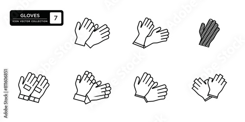 Gloves icon collection, vector icon templates editable and resizable.