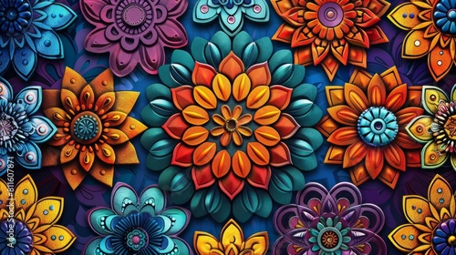 Colorful illustration of mandala patterns