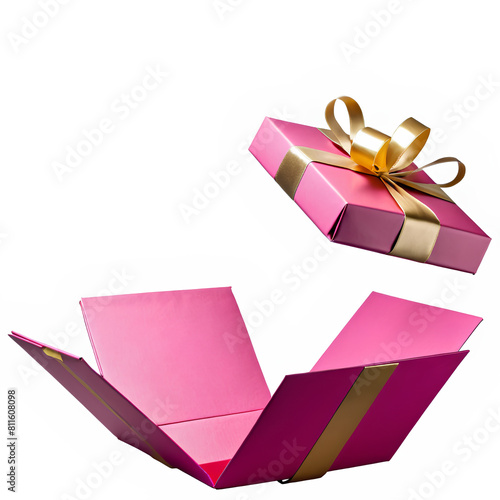 Wallpaper Mural gift boxes red and white color with gold ribbons opened Torontodigital.ca