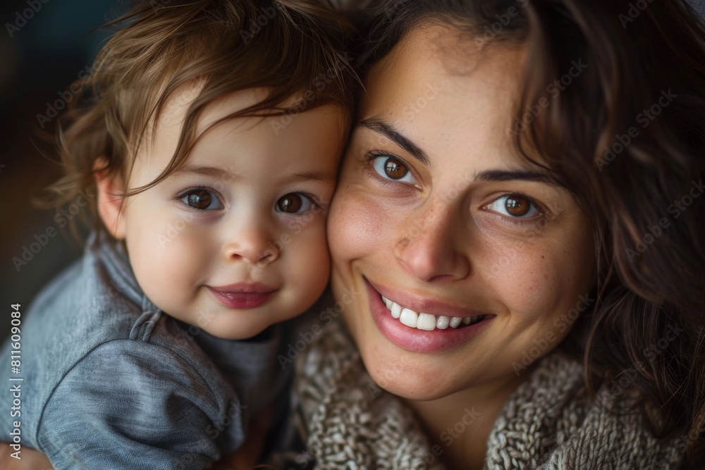 Happy Mother and her child created with Generative AI Happy Mother and her child created with Generative AI