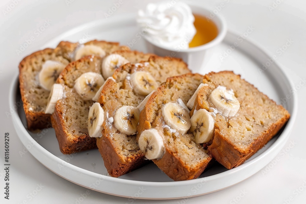 Elegant 3-Ingredient Banana Bread with Whipped Cream and Honey Drizzle Elegant 3-Ingredient Banana Bread with Whipped Cream and Honey Drizzle