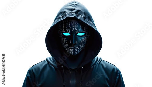 Obraz na płótnie space matrix hacker hood face security background abstract instead criminal dark system unrecognizable attack image cyber digital hacking virus database danger fraud privacy protection secure spyware w salonie