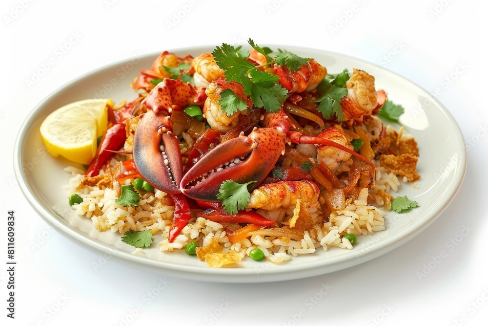Gourmet 3 Pepper Lobster Stir-fry with Fragrant Jasmine Rice Gourmet 3 Pepper Lobster Stir-fry with Fragrant Jasmine Rice