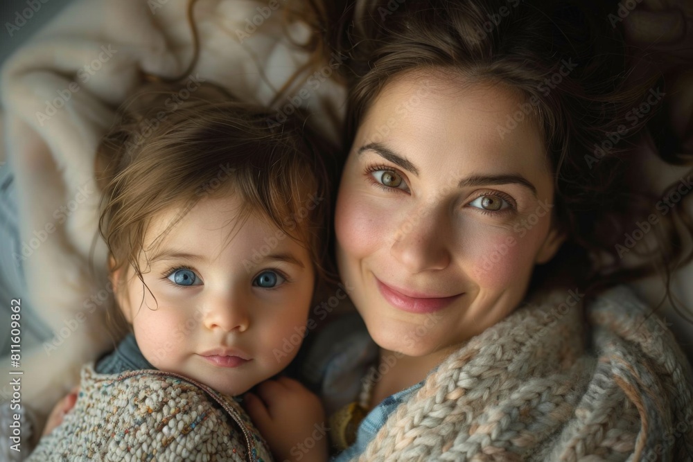 Happy Mother and her child created with Generative AI Happy Mother and her child created with Generative AI
