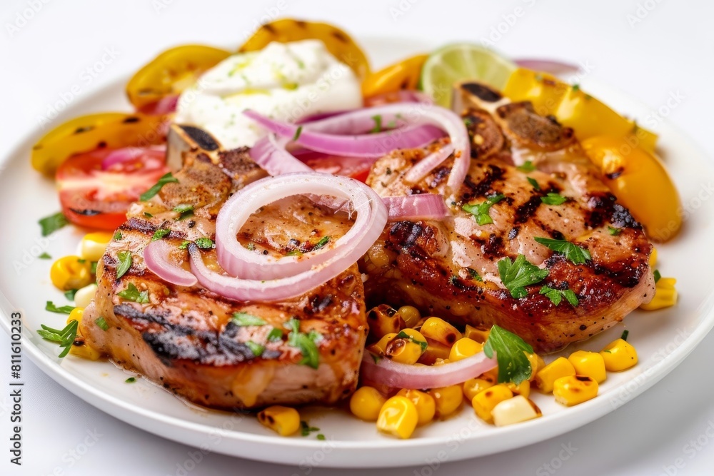 Grilled Pork Chops and Zesty Lime-Cumin Succotash Grilled Pork Chops and Zesty Lime-Cumin Succotash