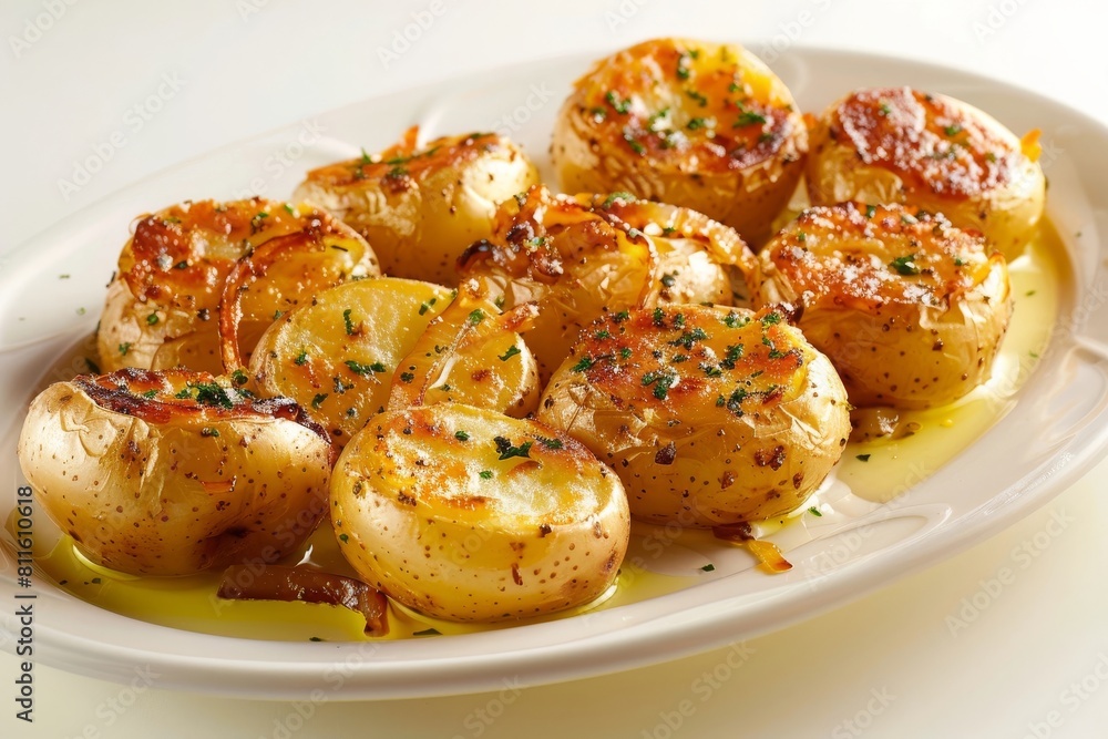 Golden Hour Inspired Roasted Potatoes with a Delicate Onion Garnish Golden Hour Inspired Roasted Potatoes with a Delicate Onion Garnish