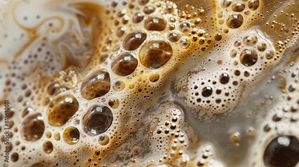 Close-up of creamy coffee foam filling the frame. Close-up of creamy coffee foam filling the frame.