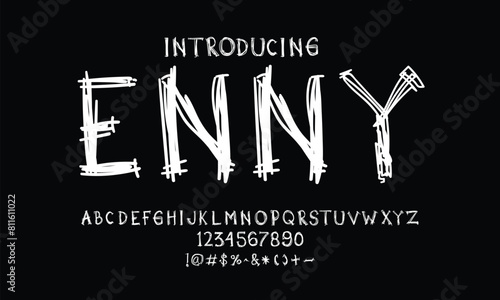 Enny font hand drawn style. The fonts are suitable for school, children, fun and other necessities