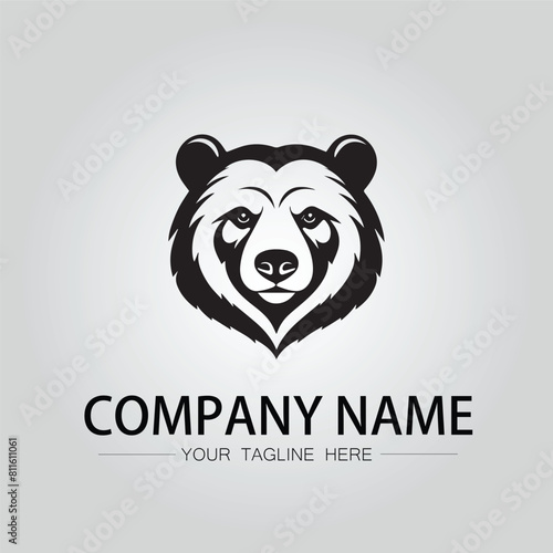 Bear head symbol company logo vector image on the white background