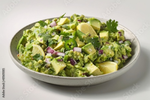Colorful and Zesty Almost-Famous Guacamole with Fresh Avocado and Jalapeno