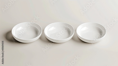 Four of clean dinnerware on light background