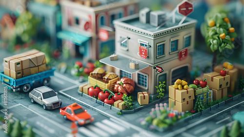 3D Cute Icon of Multinational Company s Corporate Donation Drive Supporting Global Humanitarian Efforts in Isometric Scene © Gohgah