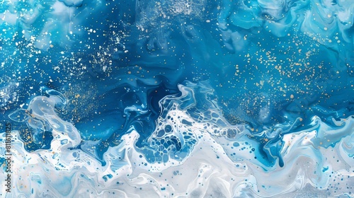 Blue with silver creative abstract ocean background