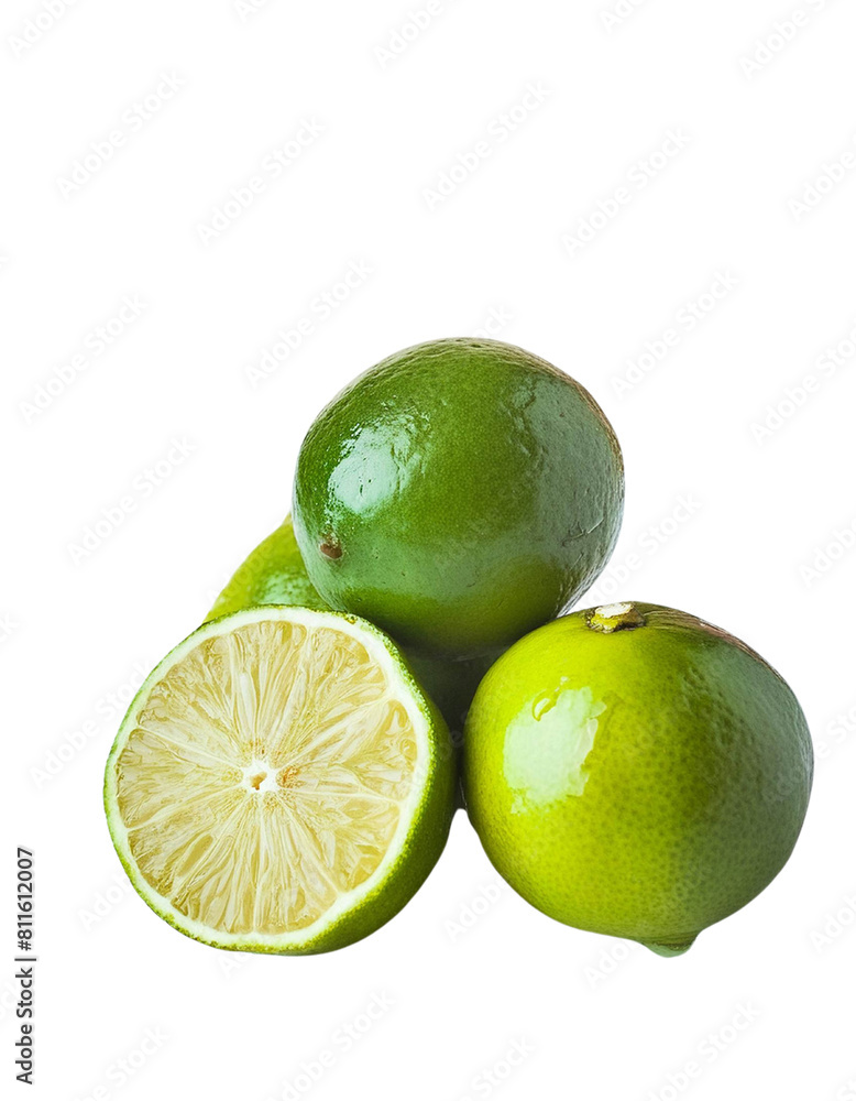 Lime fruit on white, ready to juice for cool summer drink Lime fruit on white, ready to juice for cool summer drink