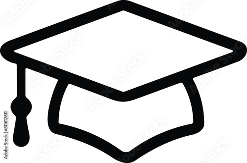 Graduation hat cap icon. Academic cap. Graduation student black cap and diploma stock vector. university or college black cap © Faisal
