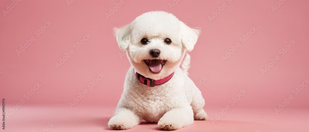 Portrait of cute joyful Bichon Frise . pet dog animal Portrait of cute joyful Bichon Frise . pet dog animal