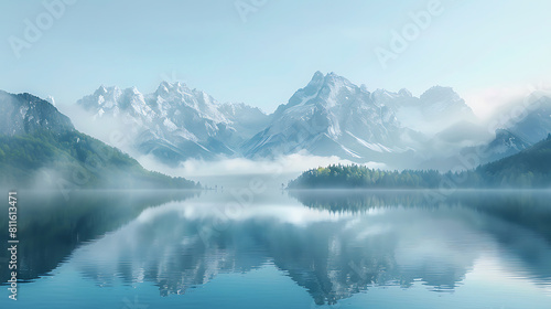 A beautiful fairy mountain lake in the Austrian Alps. colorful scene.