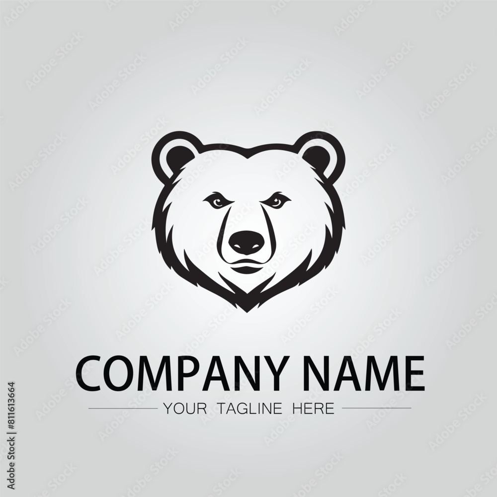 Bear head symbol company logo vector image on the white background